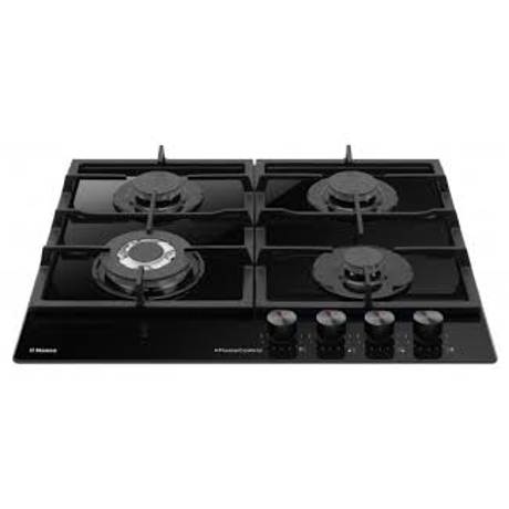 Plita incorporabila Hansa BHKS611505, Gaz, 4 Arzatoare, Arzator wok, Aprindere electrica, Negru